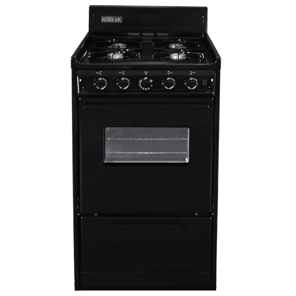 Kodiak Propane Range /Stove Kodiak 20" Propane Range (Black) - Battery Ignition with Viewing Window
