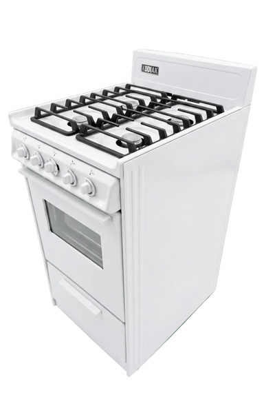 Kodiak Propane Range /Stove Kodiak 20" Propane Range (White) - Battery Ignition with Cast Iron Grates