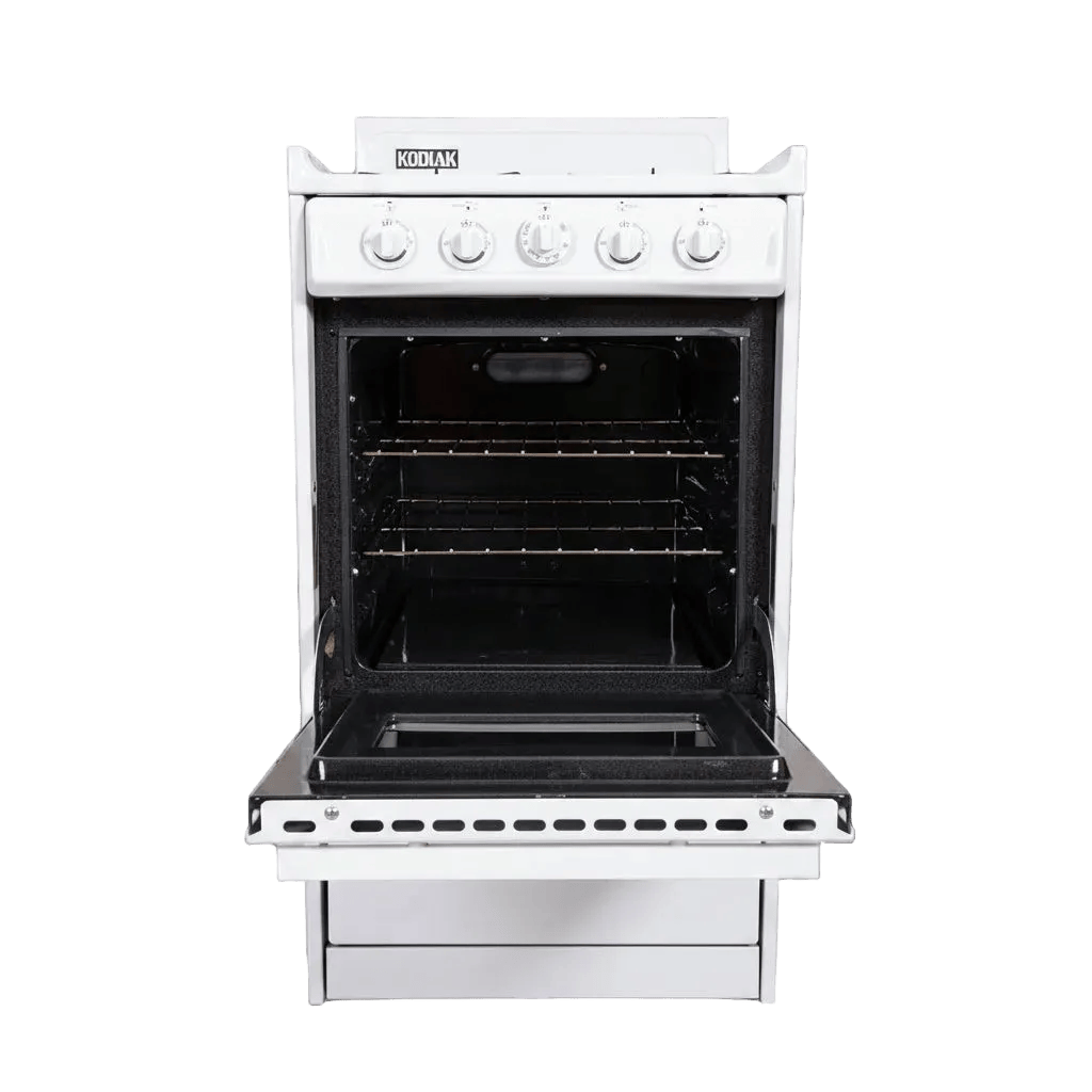 Kodiak Propane Range /Stove Kodiak 20" Propane Range (White) - Battery Ignition with Cast Iron Grates