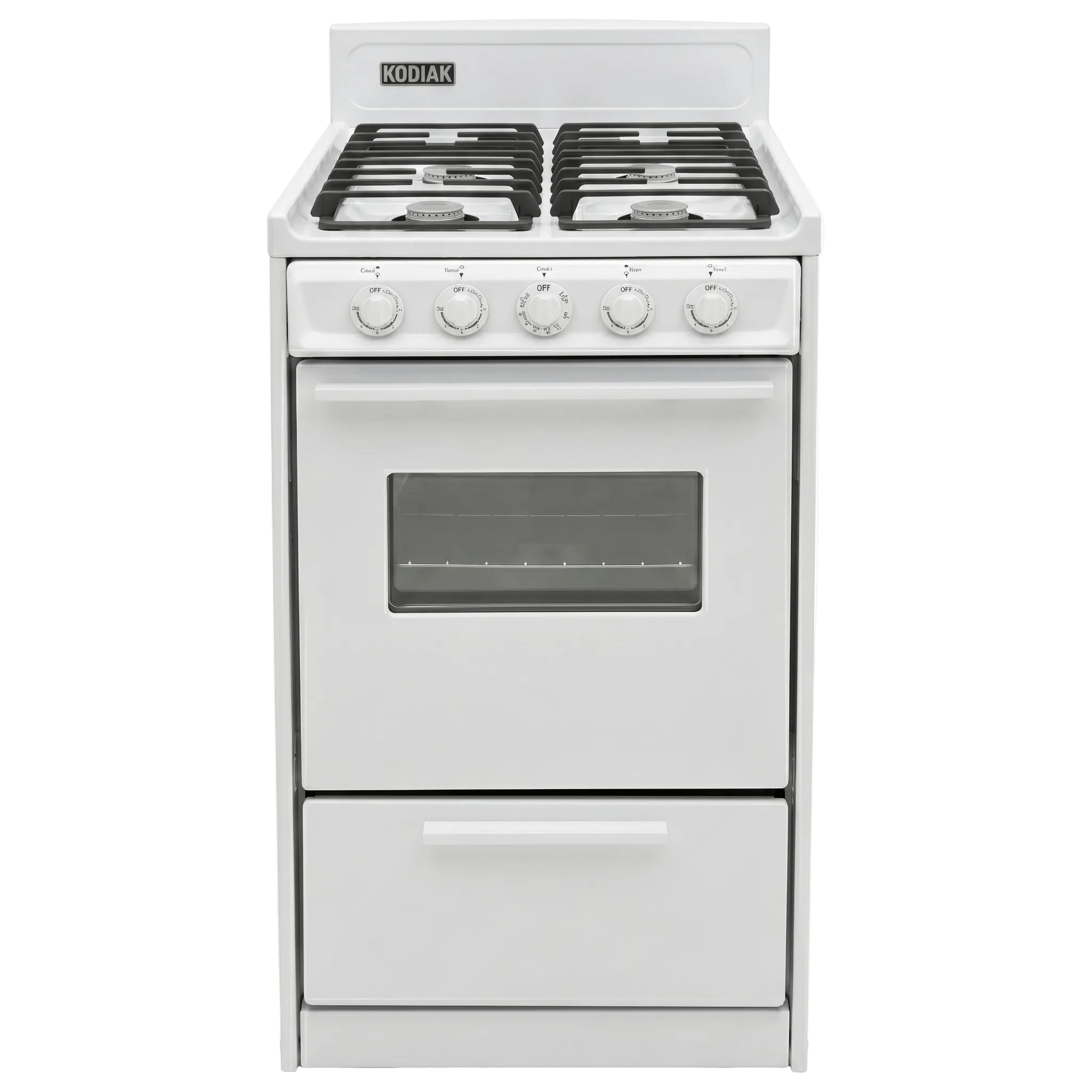 Kodiak Propane Range /Stove Kodiak 20" Propane Range (White) - Battery Ignition with Cast Iron Grates