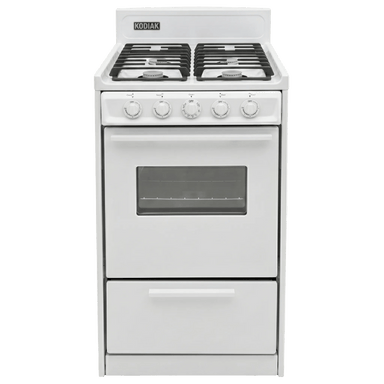 Kodiak Propane Range /Stove Kodiak 20" Propane Range (White) - Battery Ignition with Cast Iron Grates