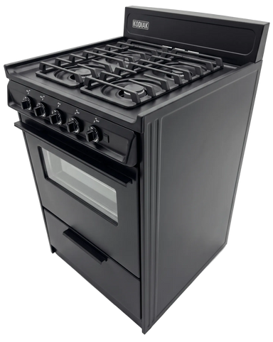 Kodiak Propane Range /Stove Kodiak 24" Propane Range (Black) - Battery Ignition with Cast Iron Grates
