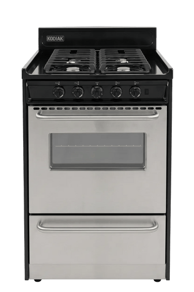 Kodiak Propane Range /Stove Kodiak 24" Propane Range (Stainless Steel) - Battery Ignition with Cast Iron Grates
