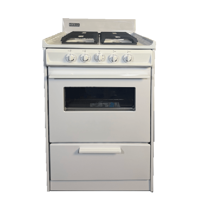 Kodiak Propane Range /Stove Kodiak 24" Propane Range (White) - Battery Ignition with Cast Iron Grates