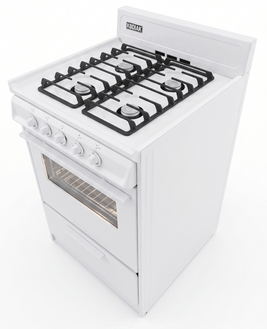 Kodiak Propane Range /Stove Kodiak 24" Propane Range (White) - Battery Ignition with Cast Iron Grates