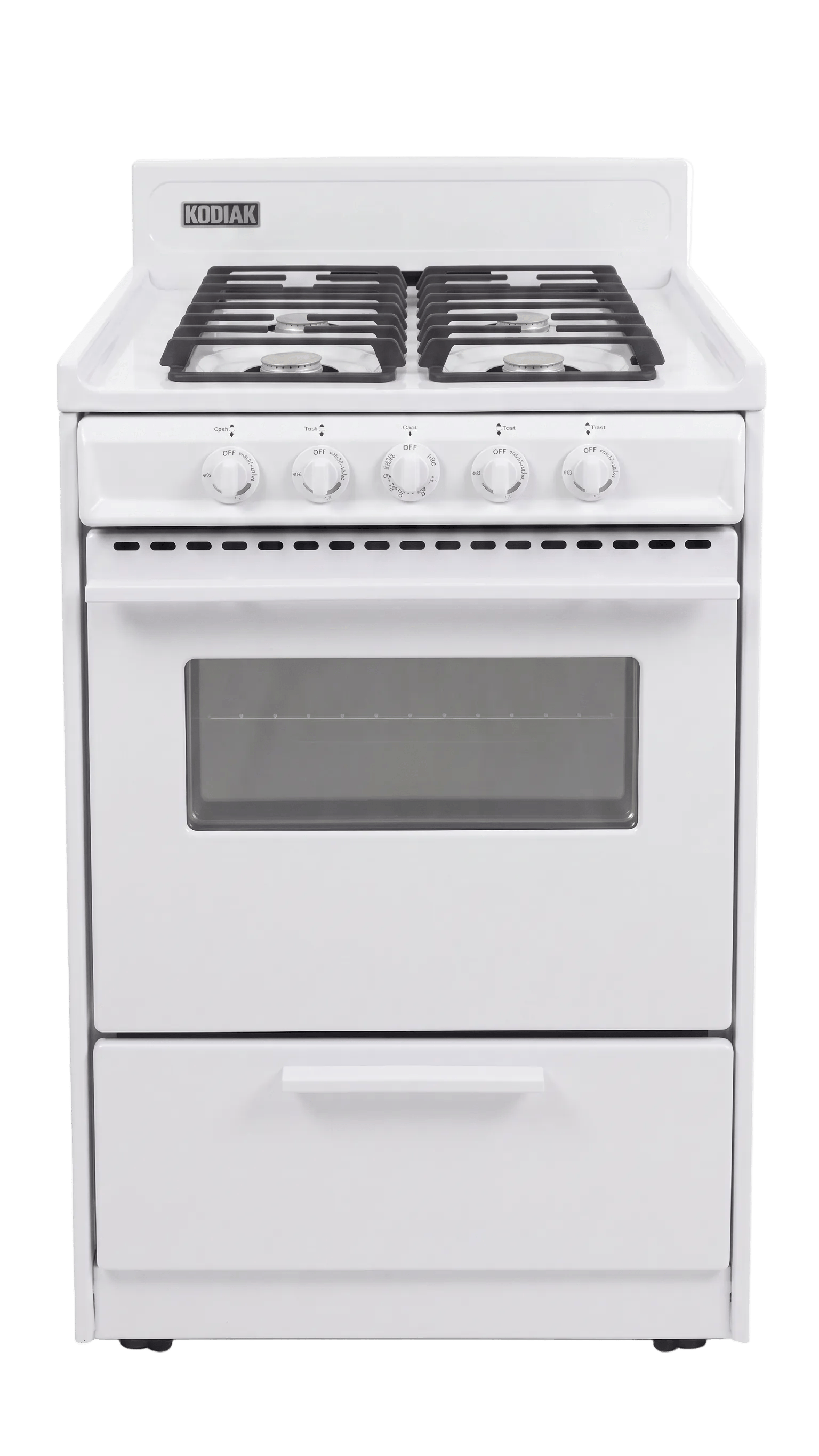 Kodiak Propane Range /Stove Kodiak 24" Propane Range (White) - Battery Ignition with Cast Iron Grates