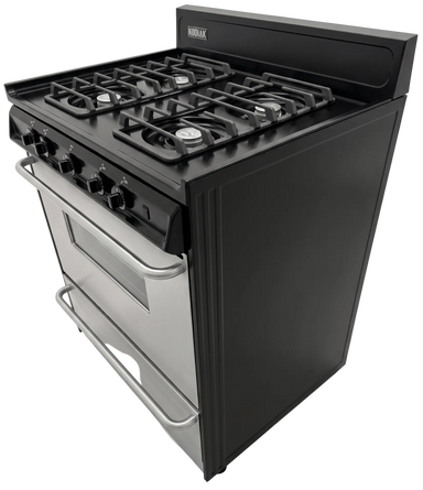 Kodiak Propane Range /Stove Kodiak 30" Propane Range Battery Ignition w/ Cast Iron Grates - Black w/Stainless Steel