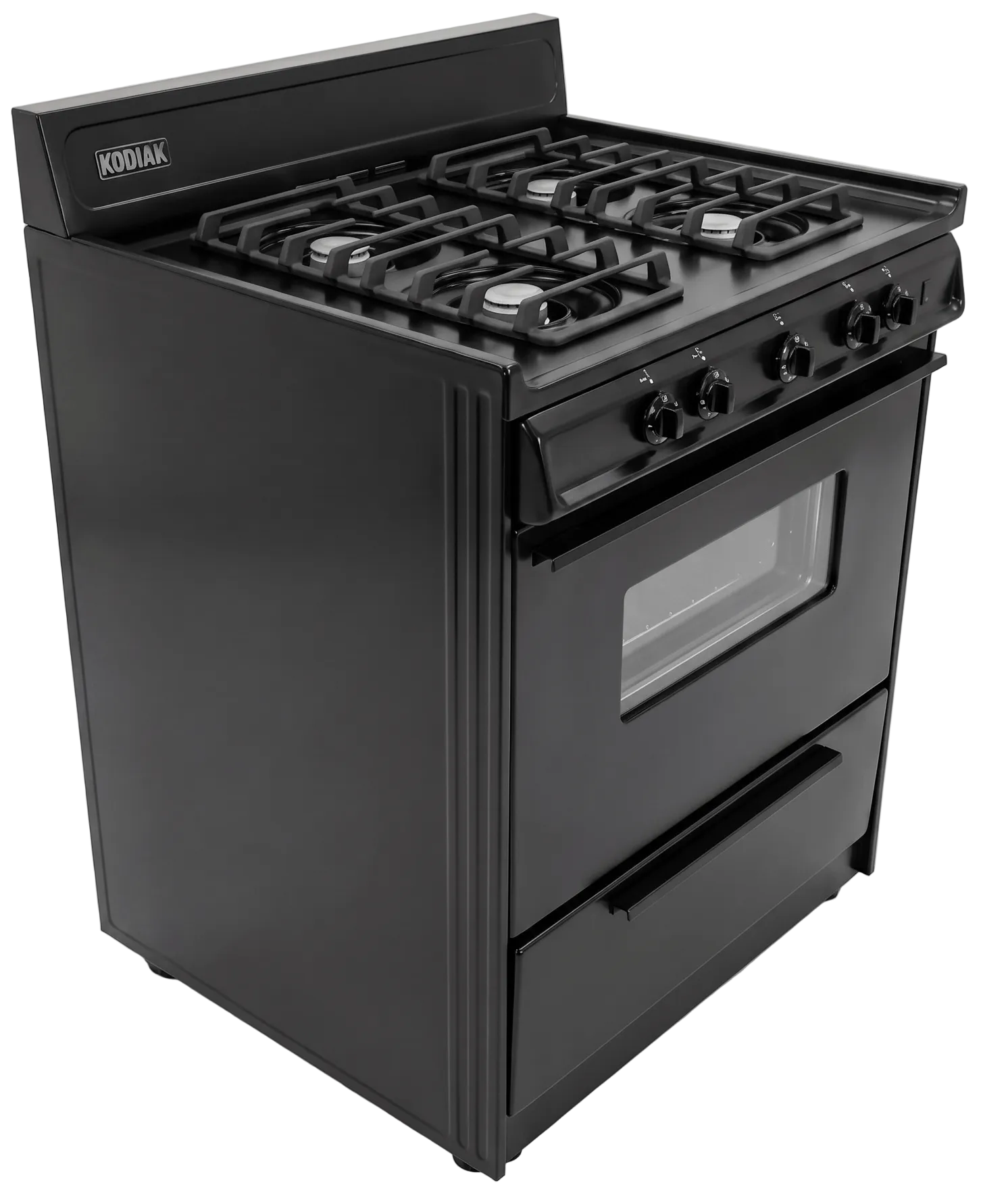 Kodiak Propane Range /Stove Kodiak 30" Propane Range (Black) Battery Ignition with Cast Iron Grates