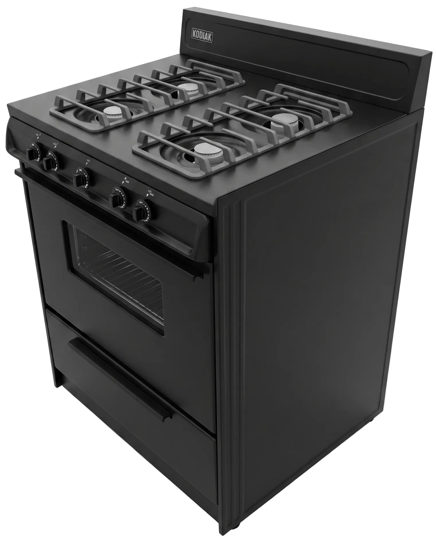 Kodiak Propane Range /Stove Kodiak 30" Propane Range (Black) Battery Ignition with Cast Iron Grates