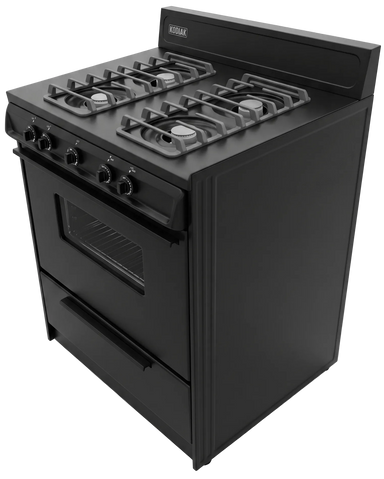 Kodiak Propane Range /Stove Kodiak 30" Propane Range (Black) Battery Ignition with Cast Iron Grates