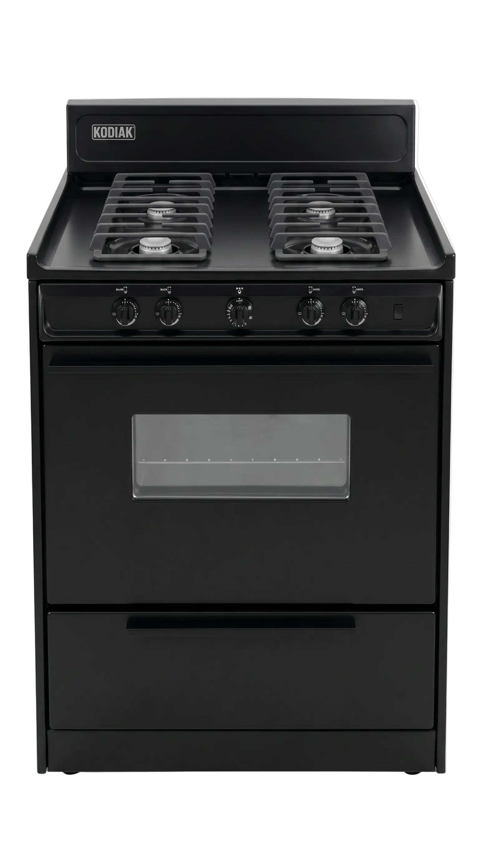 Kodiak Propane Range /Stove Kodiak 30" Propane Range (Black) Battery Ignition with Cast Iron Grates
