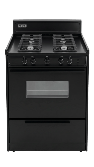 Kodiak Propane Range /Stove Kodiak 30" Propane Range (Black) Battery Ignition with Cast Iron Grates