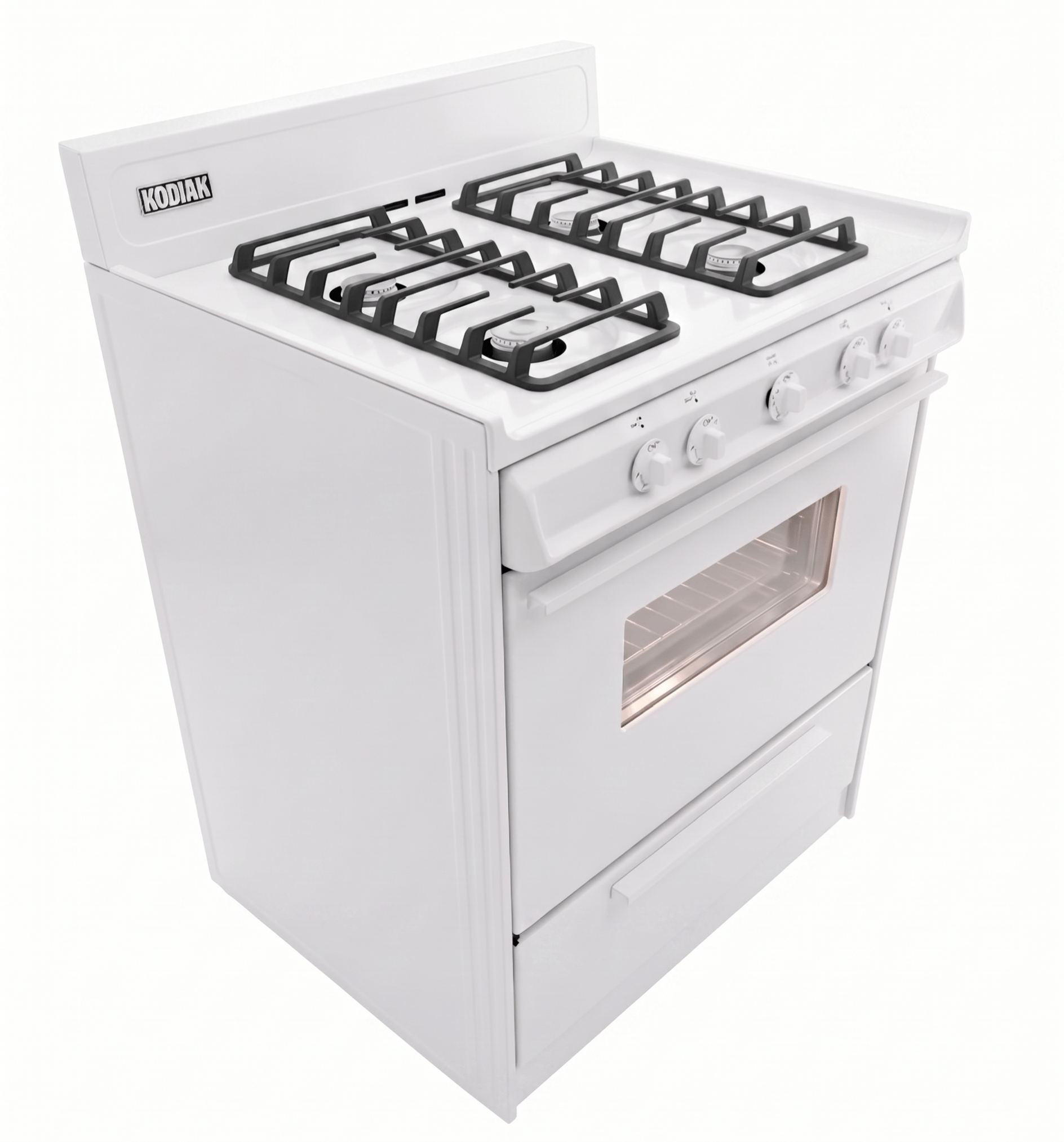 Kodiak Propane Range /Stove Kodiak 30" Propane Range (White) - Battery Ignition with Cast Iron Grates