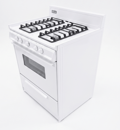 Kodiak Propane Range /Stove Kodiak 30" Propane Range (White) - Battery Ignition with Cast Iron Grates