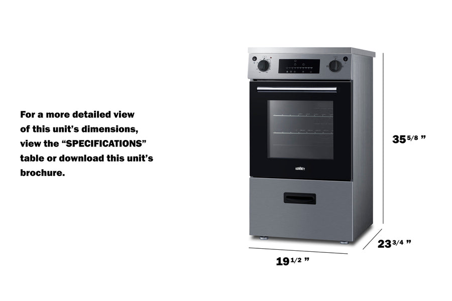 Summit REN20SS4 20" Wide Induction Range