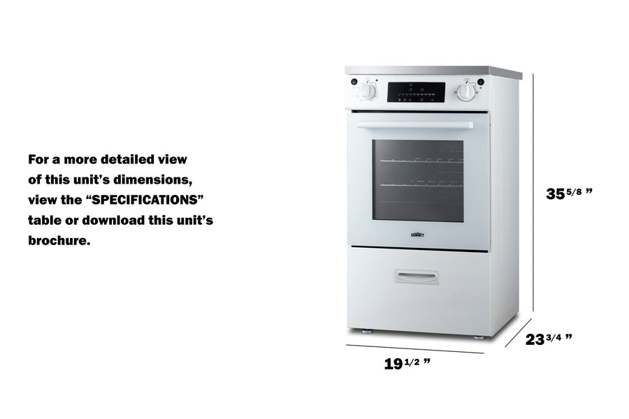 Summit REN20W2 20" Wide Induction Range