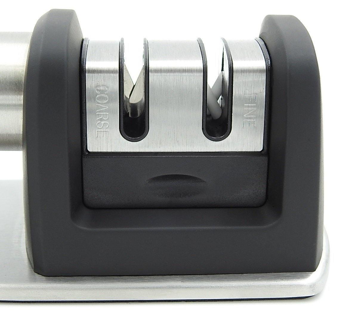 LAVEUX Home Essentials LAVEUX Professional Knife Sharpener Stainless Steel with Tungsten and Ceramic Coarse and Fine Honing. Revive Even the Dullest Knives Quickly and Easily. For All Straight Steel and Serrated Blades FREE SHIPPING!