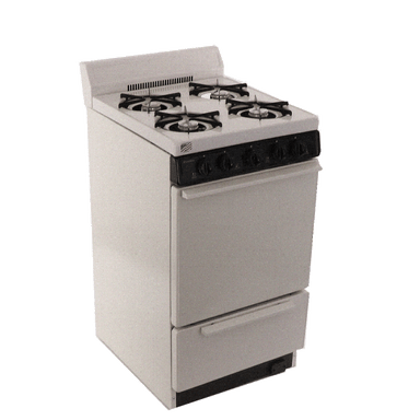 Premier Natural Gas Range/Stove Premier BAK100TP 20" Battery Ignition Gas Range Biscuit with Black Trim