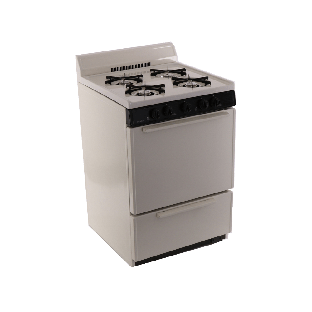 Premier Natural Gas Range/Stove Premier BCK100TP 24" Battery Ignition Gas Range Biscuit with Black Trim
