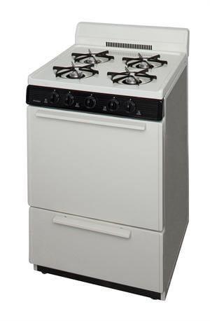 Premier Natural Gas Range/Stove Premier BCK100TP 24" Battery Ignition Gas Range Biscuit with Black Trim CALL FOR AVAILABILITY