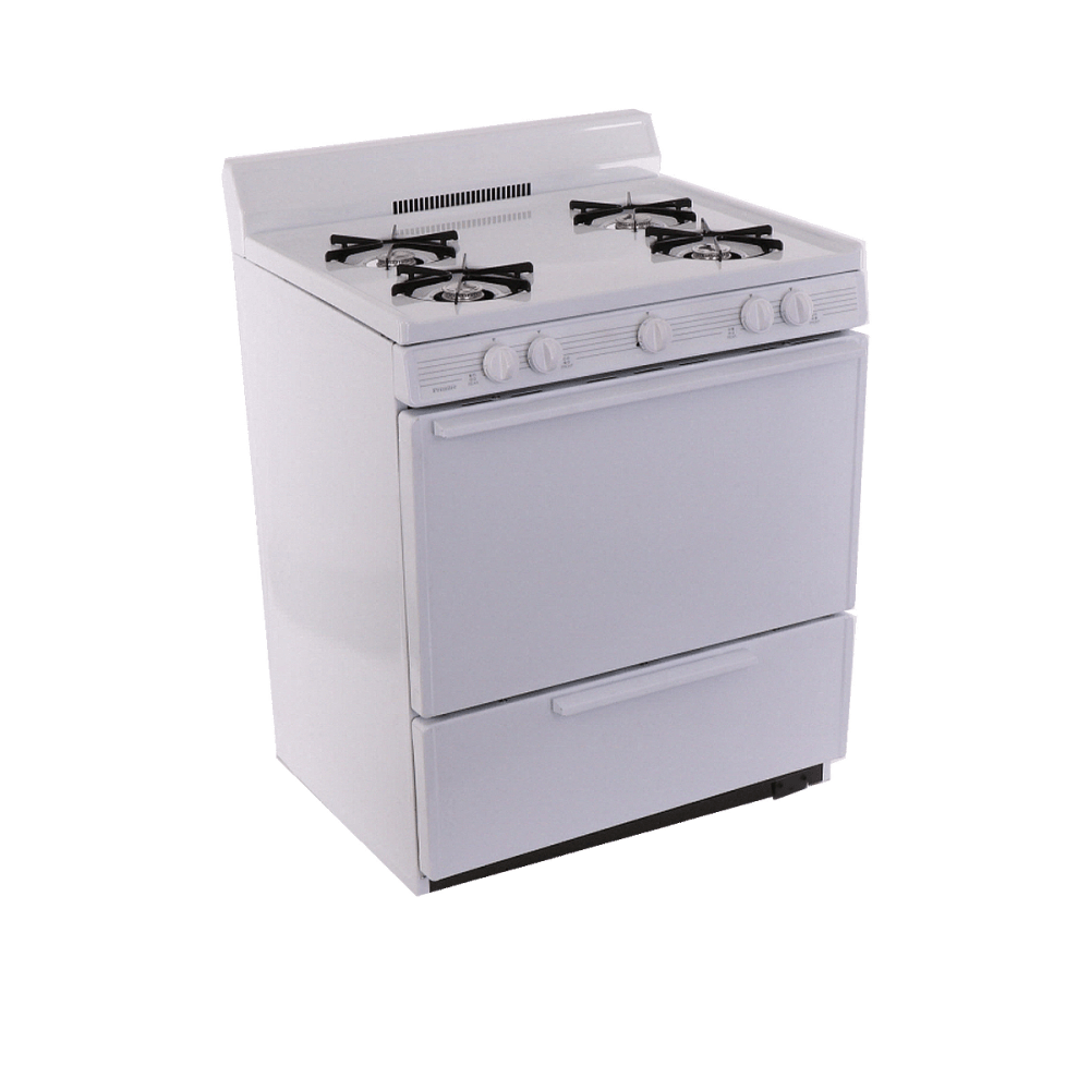 Premier Natural Gas Range/Stove Premier BFK100OP 30" Battery Ignition Gas Range White