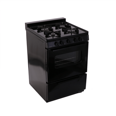 Premier Natural Gas Range/Stove Premier BJK5X0BP 24" Battery Ignition Black Range Sealed Burners