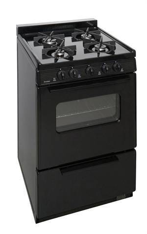 Premier Natural Gas Range/Stove Premier BJK5X0BP 24&quot; Battery Ignition Black Range with 4 Variable Sealed Burners CALL FOR AVAILABILITY