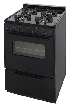 Premier Natural Gas Range/Stove Premier BJK5X0BP 24" Battery Ignition Black Range with 4 Variable Sealed Burners CALL FOR AVAILABILITY