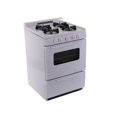 Premier Natural Gas Range/Stove Premier BJK5X0OP 24" Battery Ignition White Range with Sealed Burners