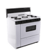 Premier Natural Gas Range/Stove Premier BLK5S9WP 36" Battery Ignition Gas Range 5 Burners White w/Black