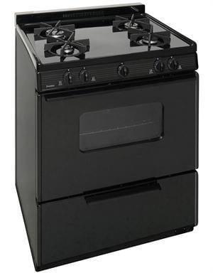 Premier Natural Gas Range/Stove Premier BMK5X0BP 30" Battery Ignition Gas Range with 4 Sealed Variable Burners Black CALL FOR AVAILABILITY