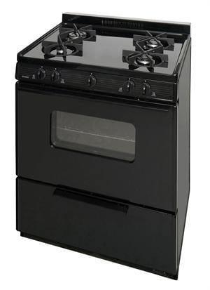 Premier Natural Gas Range/Stove Premier BMK5X0BP 30" Battery Ignition Gas Range with 4 Sealed Variable Burners Black CALL FOR AVAILABILITY