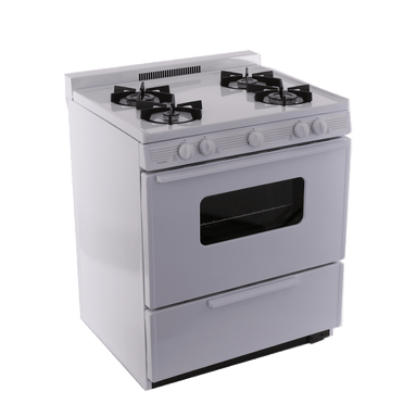 Premier Natural Gas Range/Stove Premier BMK5X0OP 30" Battery Ignition Gas Range Sealed Burners White