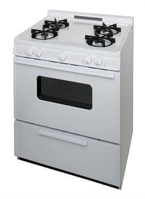 Premier Natural Gas Range/Stove Premier BMK5X0OP 30" Battery Ignition Gas Range with 4 Sealed Variable Burners White on White CALL FOR AVAILABILITY