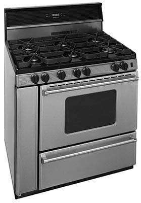 Premier Natural Gas Range/Stove Premier Pro Series P36S3482PS 36" Stainless Gas Range with Electronic Ignition