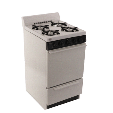 Premier Natural Gas Range/Stove Premier SAK100TP 20" Electronic Ignition Gas Range Biscuit with Black Trim