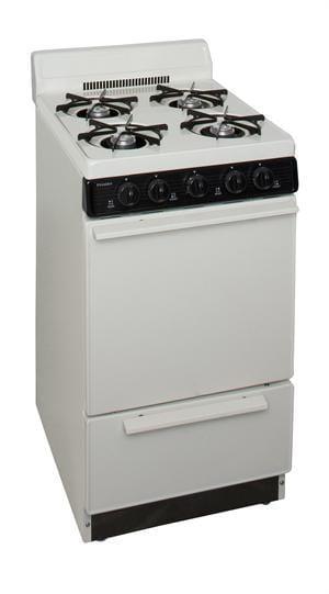 Premier Natural Gas Range/Stove Premier SAK100TP 20&quot; Electronic Ignition Gas Range Biscuit with Black Trim