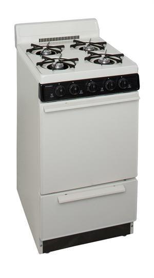 Premier Natural Gas Range/Stove Premier SAK100TP 20" Electronic Ignition Gas Range Biscuit with Black Trim