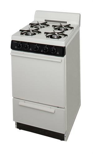 Premier Natural Gas Range/Stove Premier SAK100TP 20&quot; Electronic Ignition Gas Range Biscuit with Black Trim