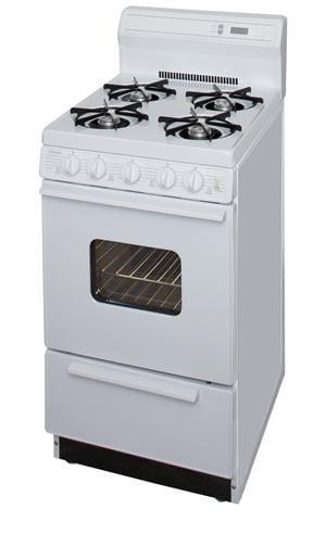 Premier Natural Gas Range/Stove Premier SAK220OP 20" Electronic Ignition Gas Range White
