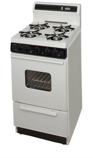 Premier Natural Gas Range/Stove Premier SAK220TP 20" Electronic Ignition Gas Range Biscuit with Black Trim