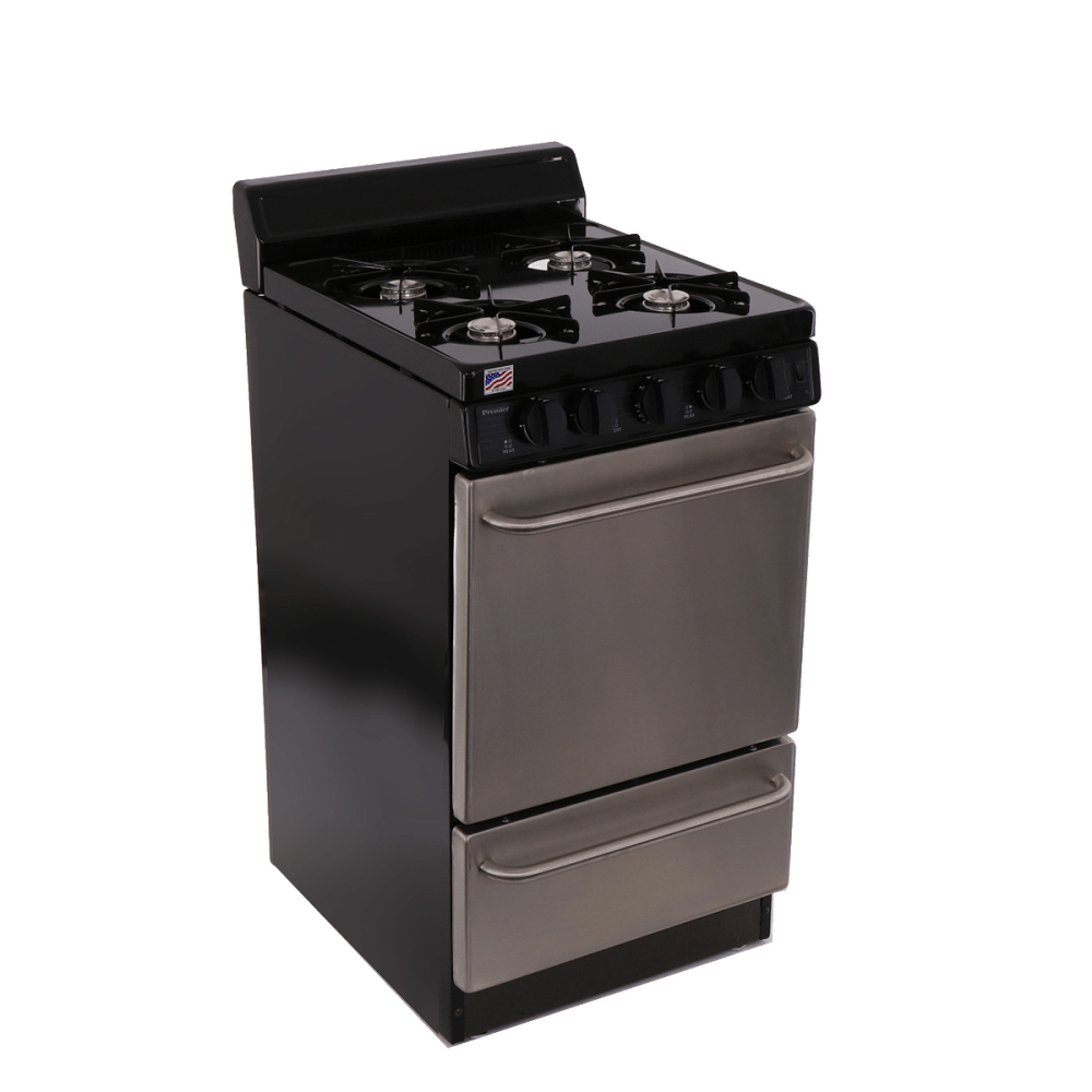 Premier Natural Gas Range/Stove Premier SAK600BP 20" Electronic Ignition Gas Range Black with Stainless Steel