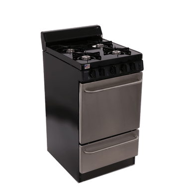 Premier Natural Gas Range/Stove Premier SAK600BP 20" Electronic Ignition Gas Range Black with Stainless Steel