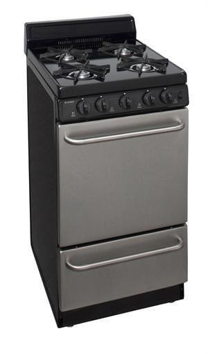 Premier Natural Gas Range/Stove Premier SAK600BP 20&quot; Electronic Ignition Gas Range Black with Stainless Steel