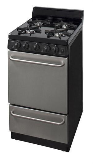 Premier Natural Gas Range/Stove Premier SAK600BP 20&quot; Electronic Ignition Gas Range Black with Stainless Steel