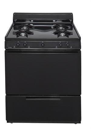 Premier Natural Gas Range/Stove Premier SFK100BP 30" Black Electronic Ignition Gas Range