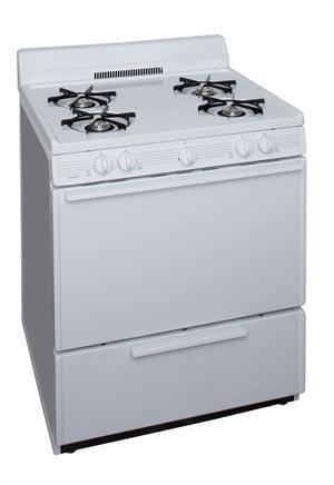 Premier Natural Gas Range/Stove Premier SFK100OP 30" White Electronic Ignition Gas Range