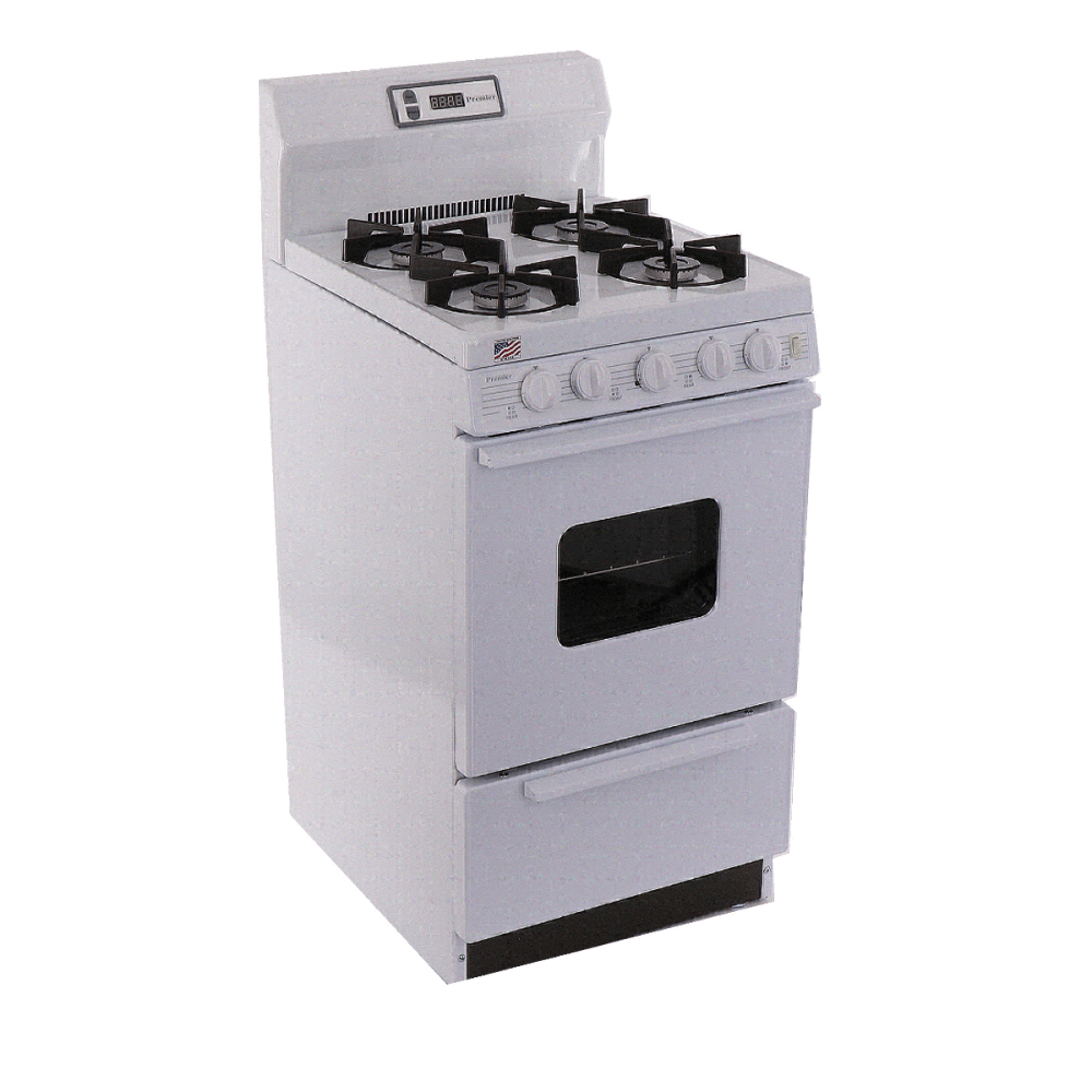 Premier Natural Gas Range/Stove Premier SHK220OP 20" Electronic Ignition Gas Range with Sealed Burners - White