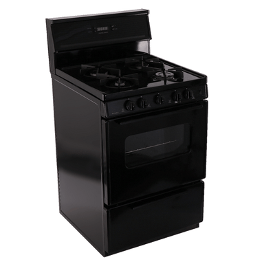 Premier Natural Gas Range/Stove Premier SJK240BP 24" Electronic Ignition Gas Range with 4 Sealed Variable Burners Black on Black
