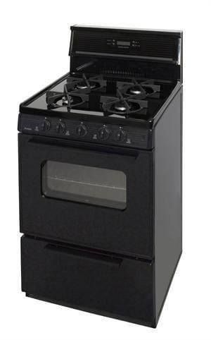 Premier Natural Gas Range/Stove Premier SJK240BP 24&quot; Electronic Ignition Gas Range with 4 Sealed Variable Burners Black on Black